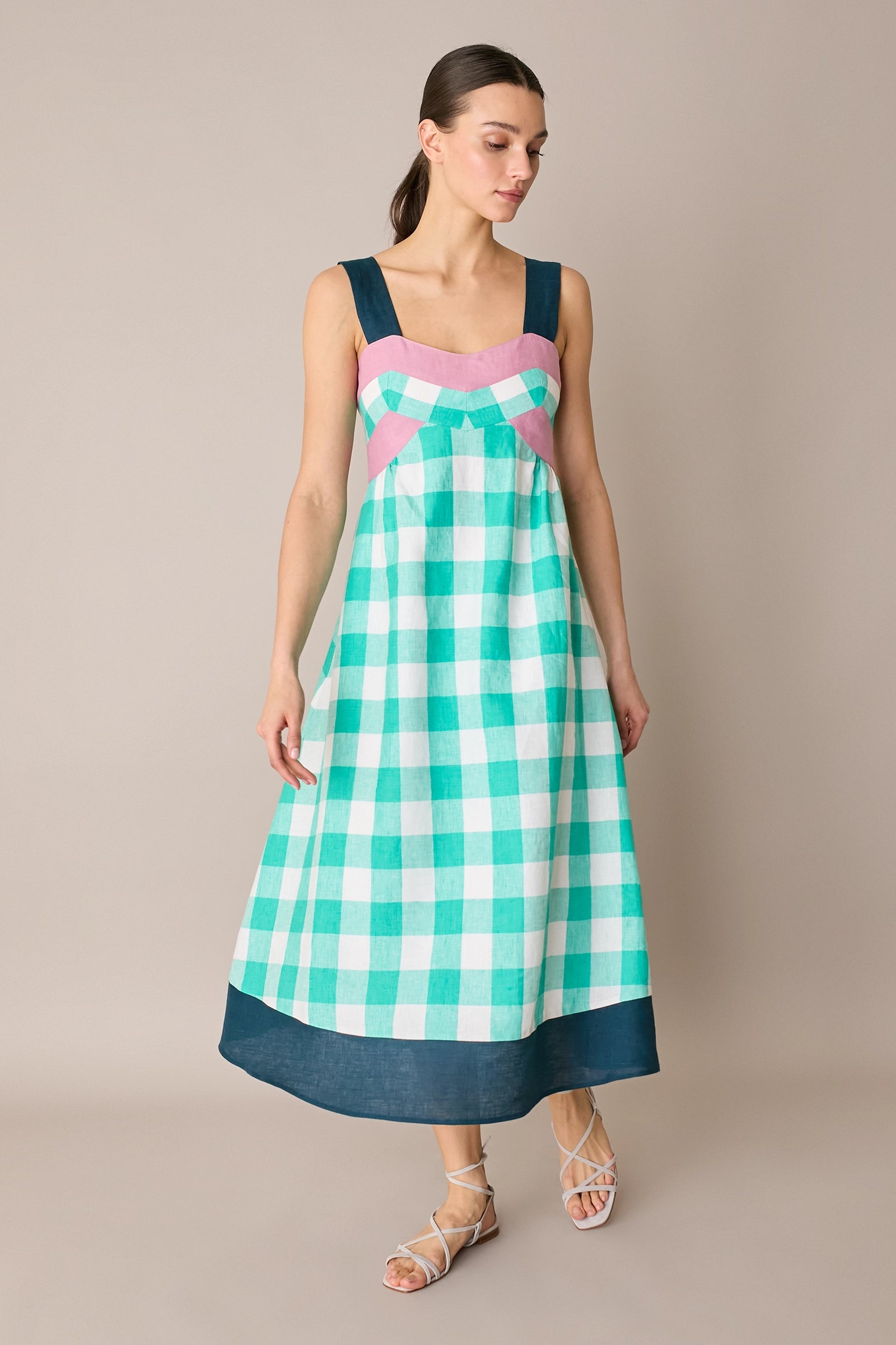 Multicolour linen dress