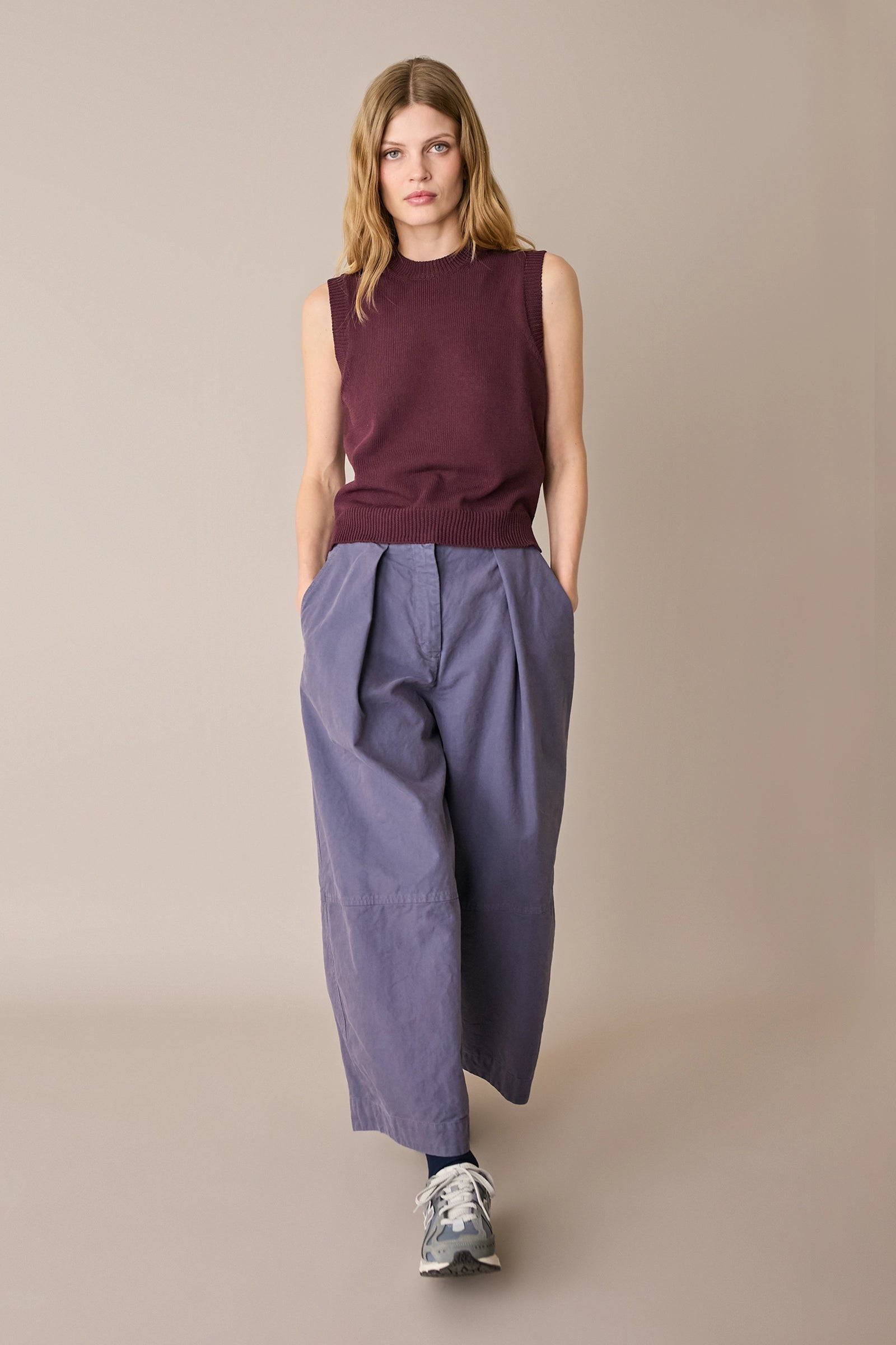 Pantaloni ampi in cotone