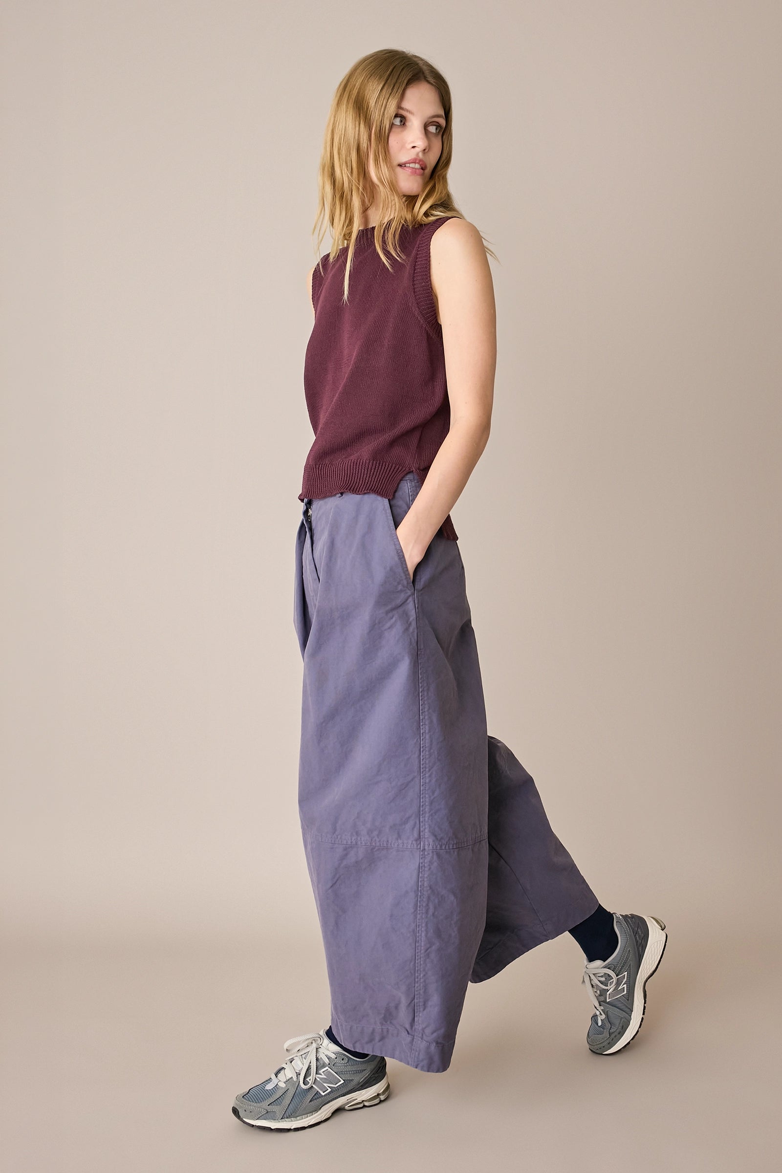 Pantaloni ampi in cotone