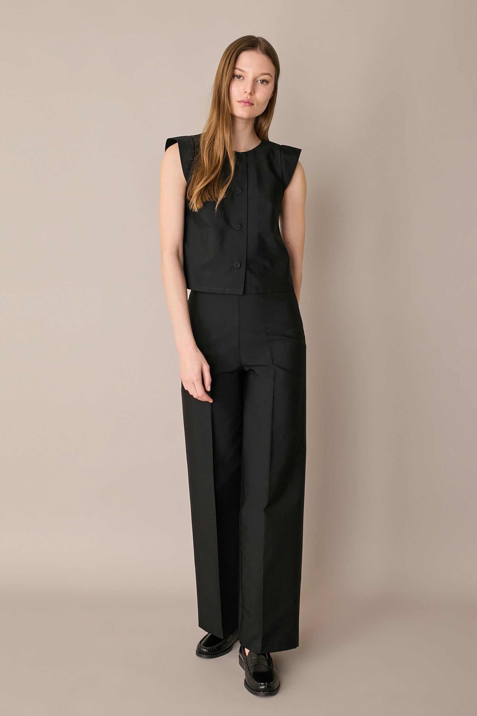 Lightweight tailored palazzo trousers