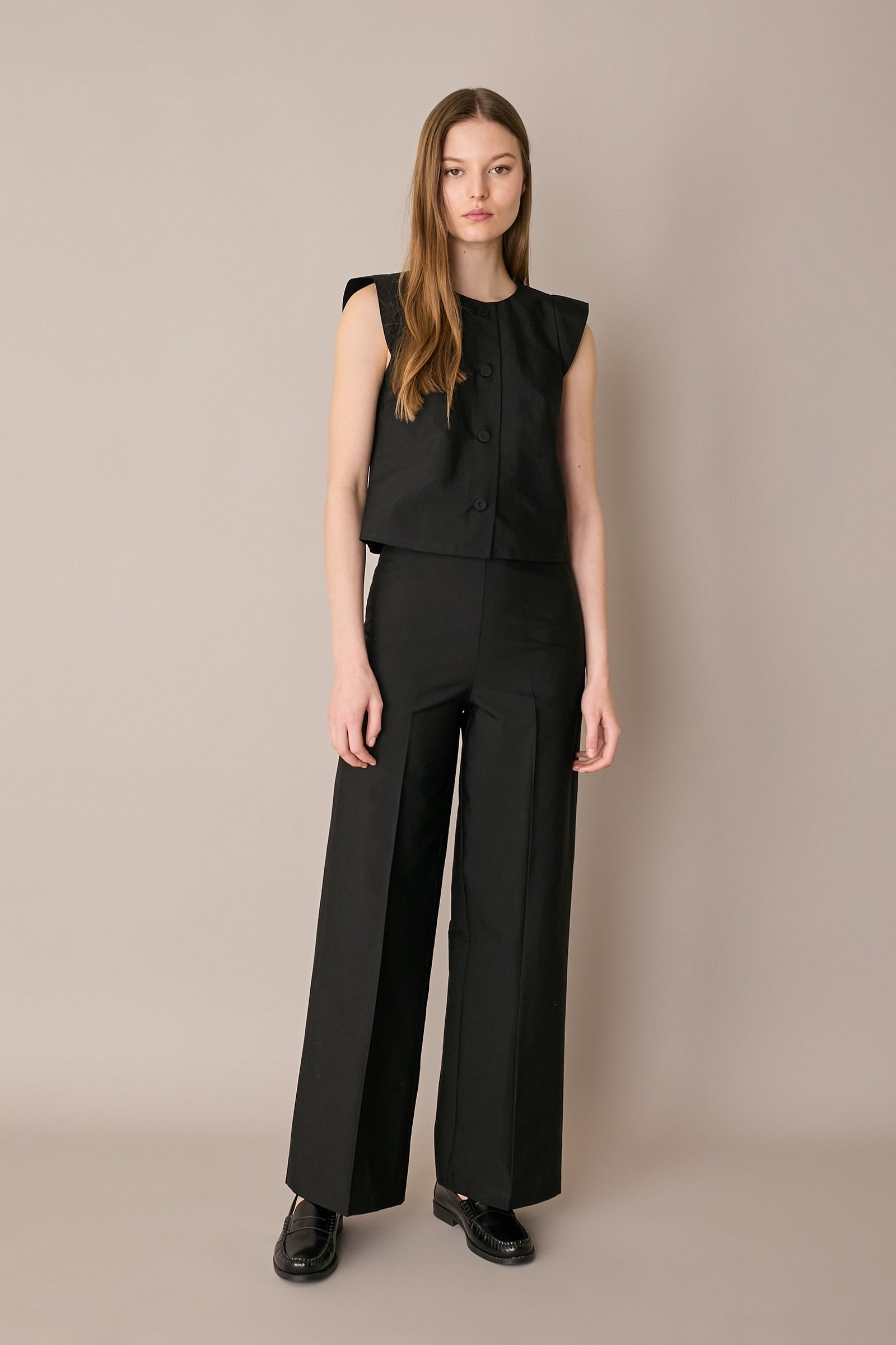 Lightweight tailored palazzo trousers
