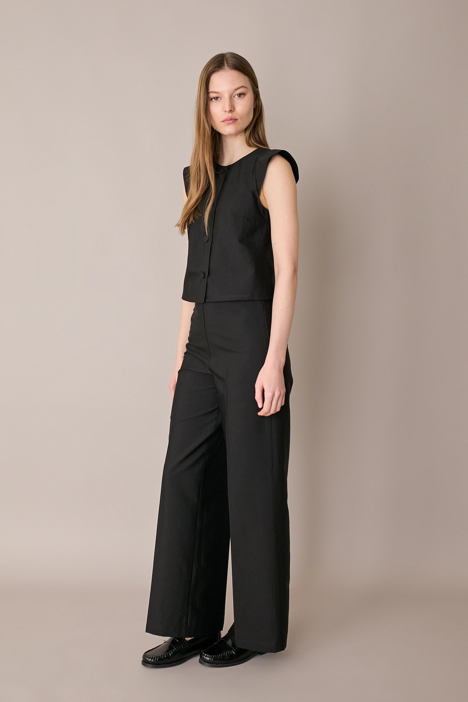 Lightweight tailored palazzo trousers