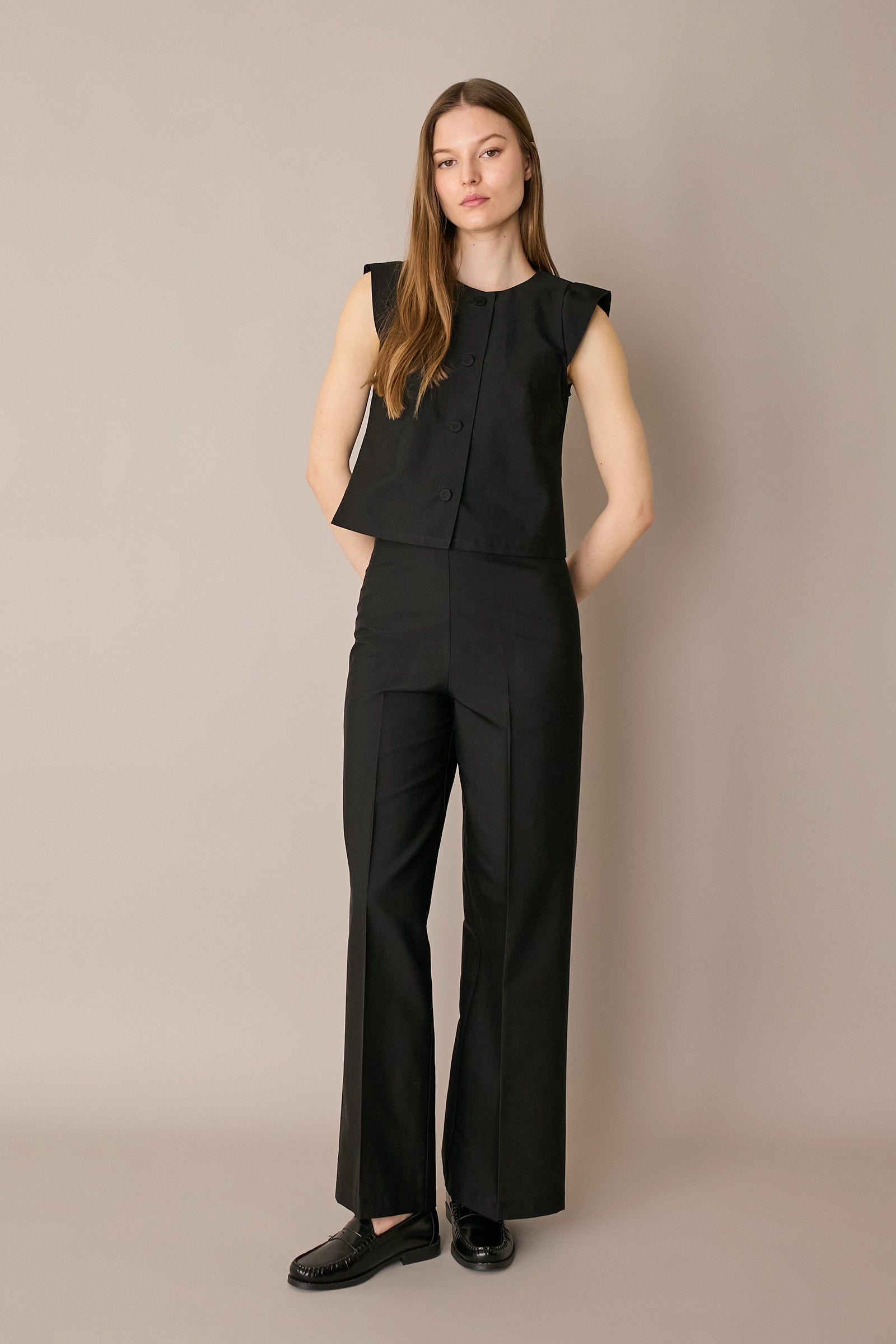 Lightweight tailored palazzo trousers