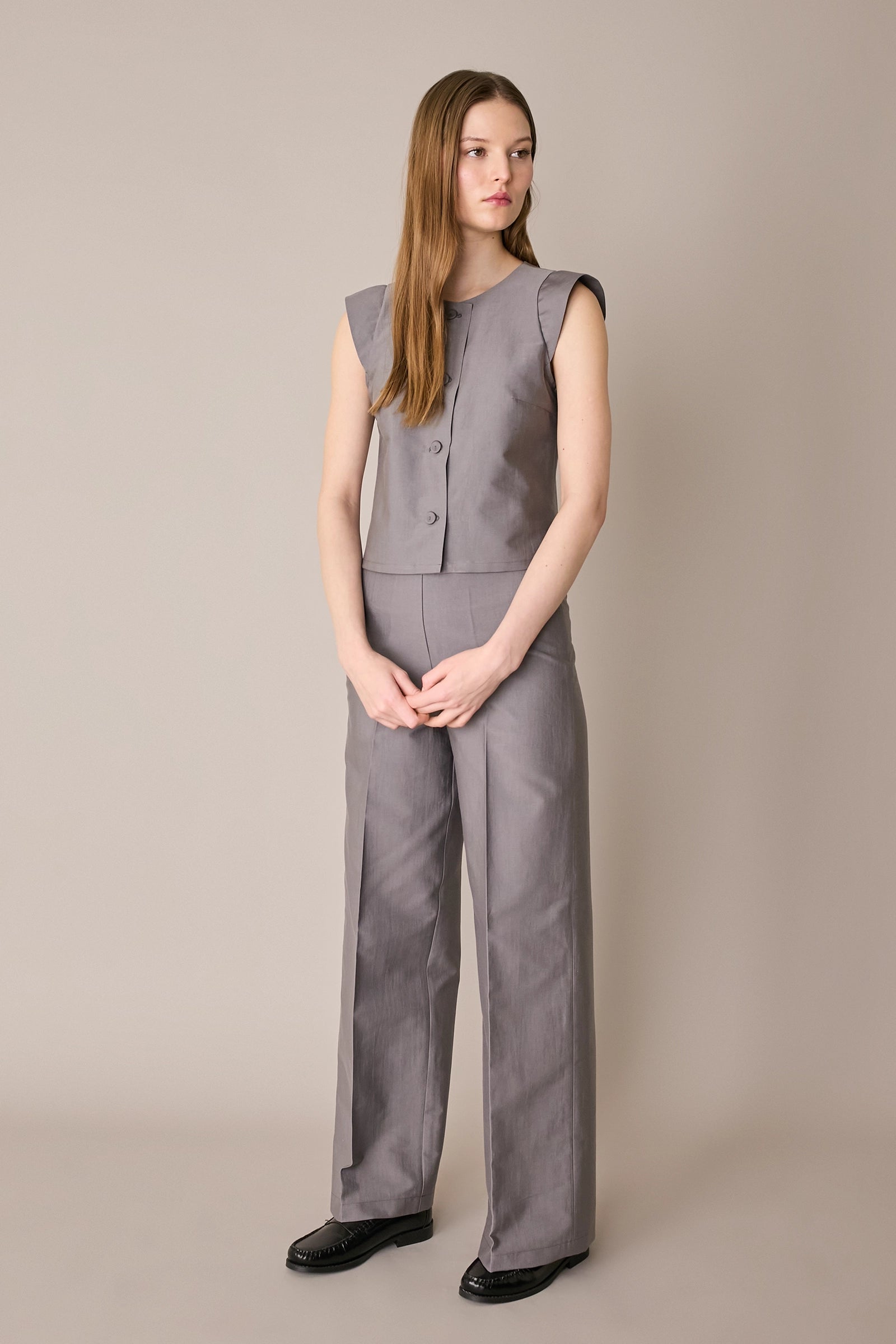Lightweight tailored palazzo trousers