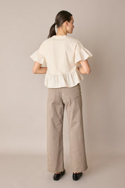 Pantaloni cinque tasche in drill di cotone