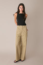 Pantaloni in cotone a gamba dritta