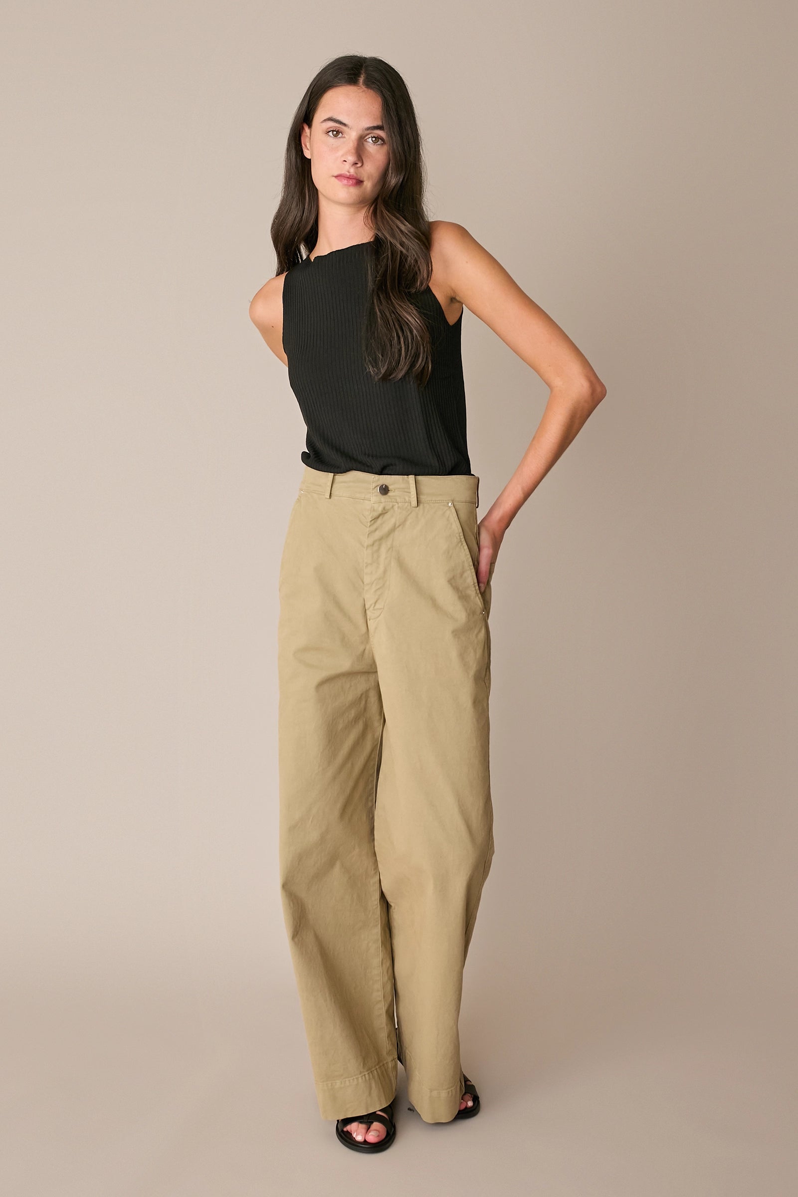 Pantaloni in cotone a gamba dritta