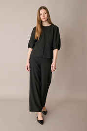Fluid trousers with elasticated waist