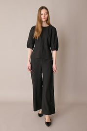 Fluid trousers with elasticated waist