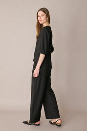Fluid trousers with elasticated waist