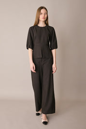Fluid trousers with elasticated waist