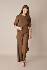 Fluid trousers with elasticated waist