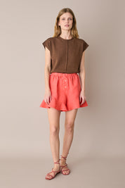Linen shorts with buttons