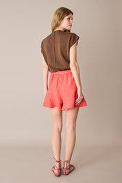 Linen shorts with buttons