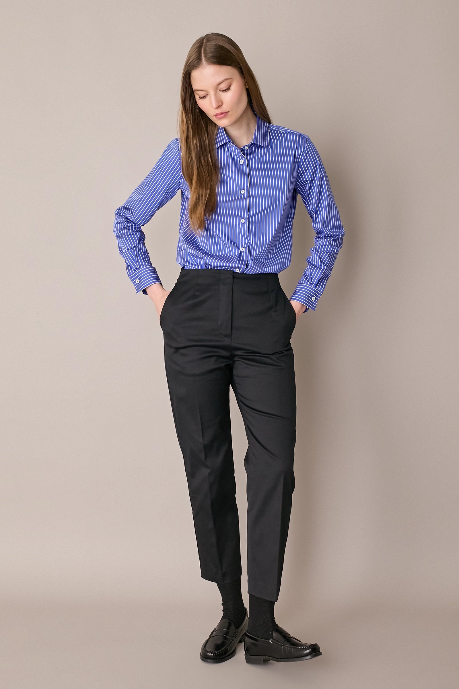 Camicia classica in cotone elasticizzato