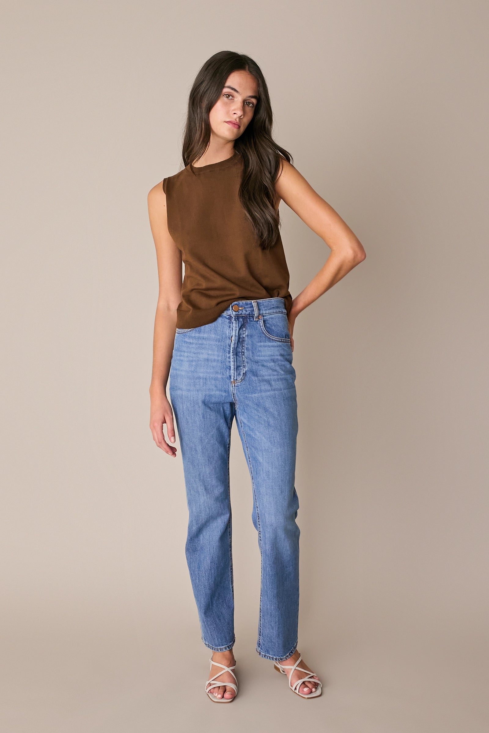 Jeans elasticizzati a gamba dritta