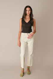 Pantaloni con fondo sfrangiato