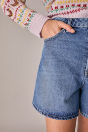 Denim 5-pocket shorts