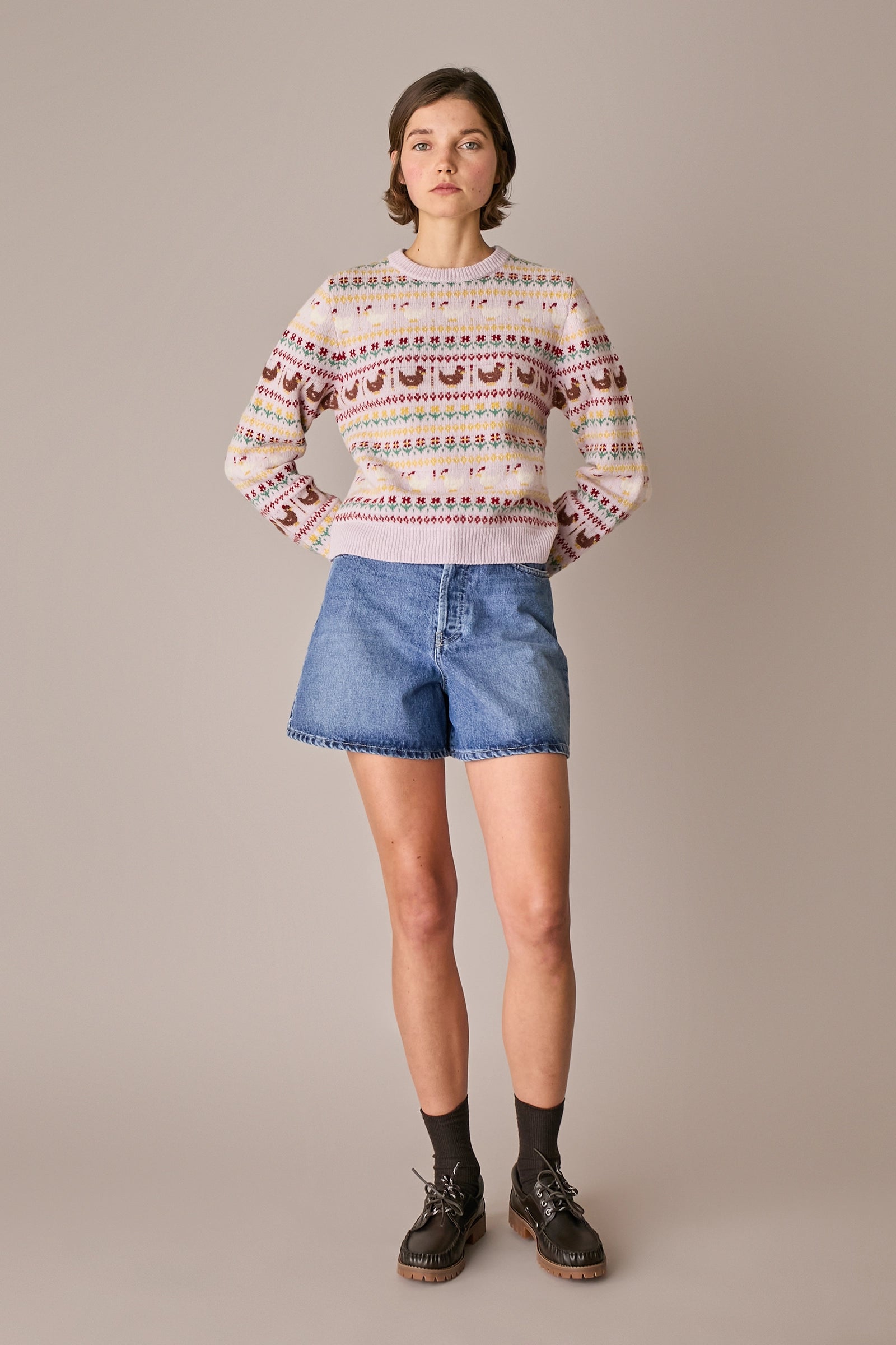 Denim 5-pocket shorts