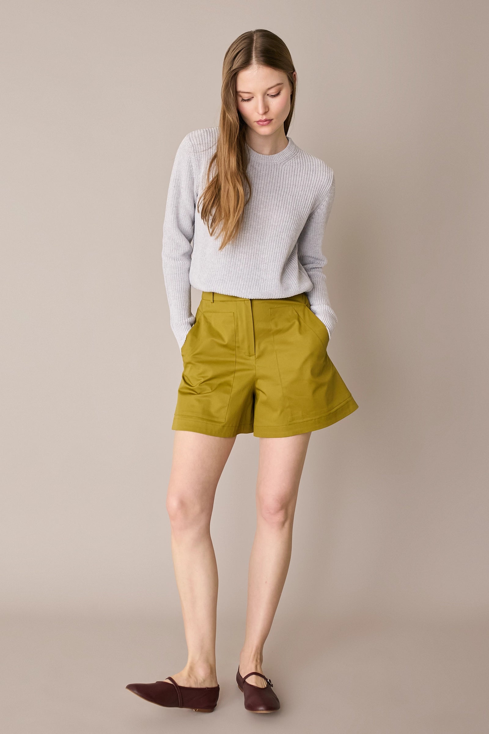 Pantaloni corti in cotone stretch