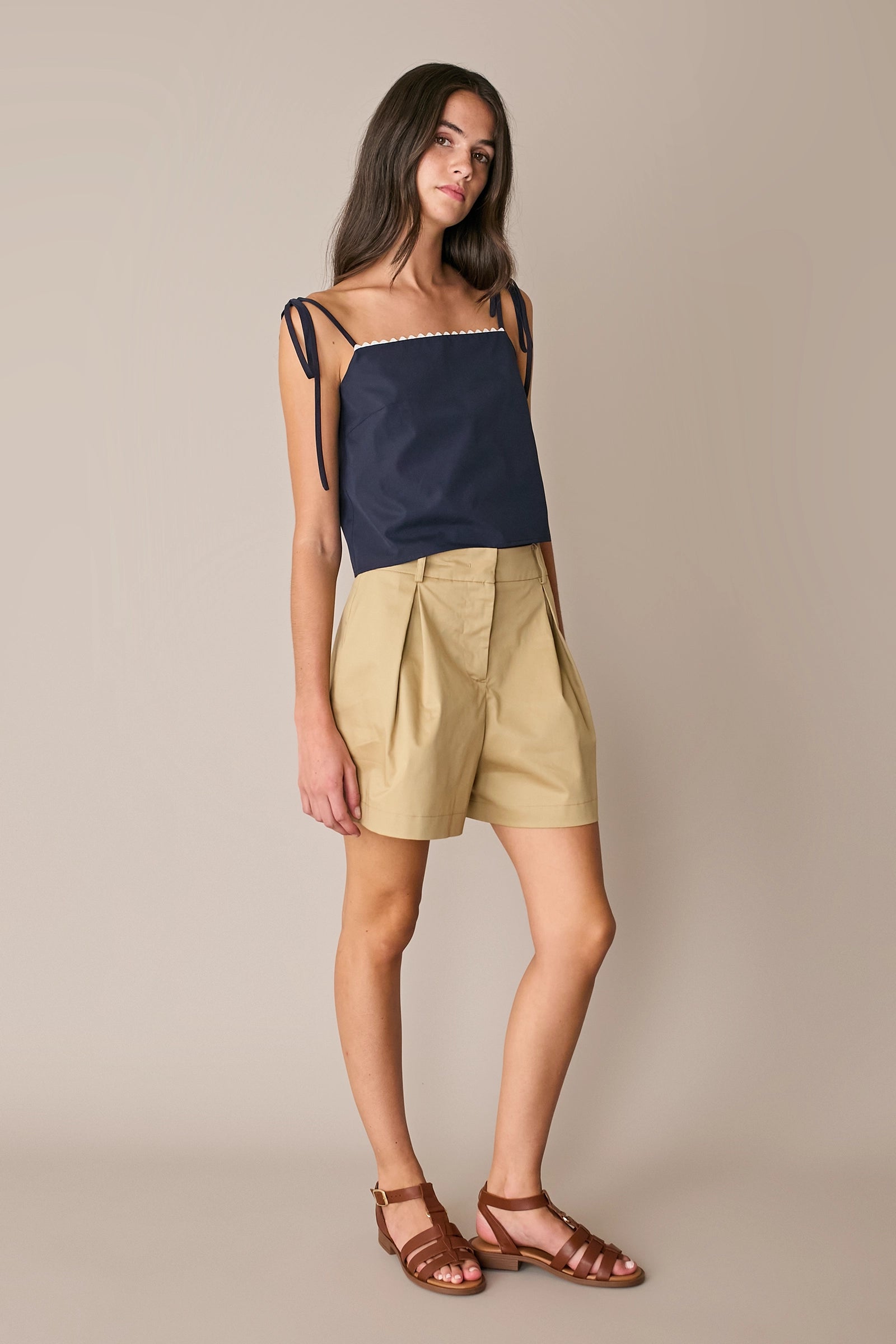 Pleated shorts