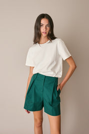 Pleated shorts