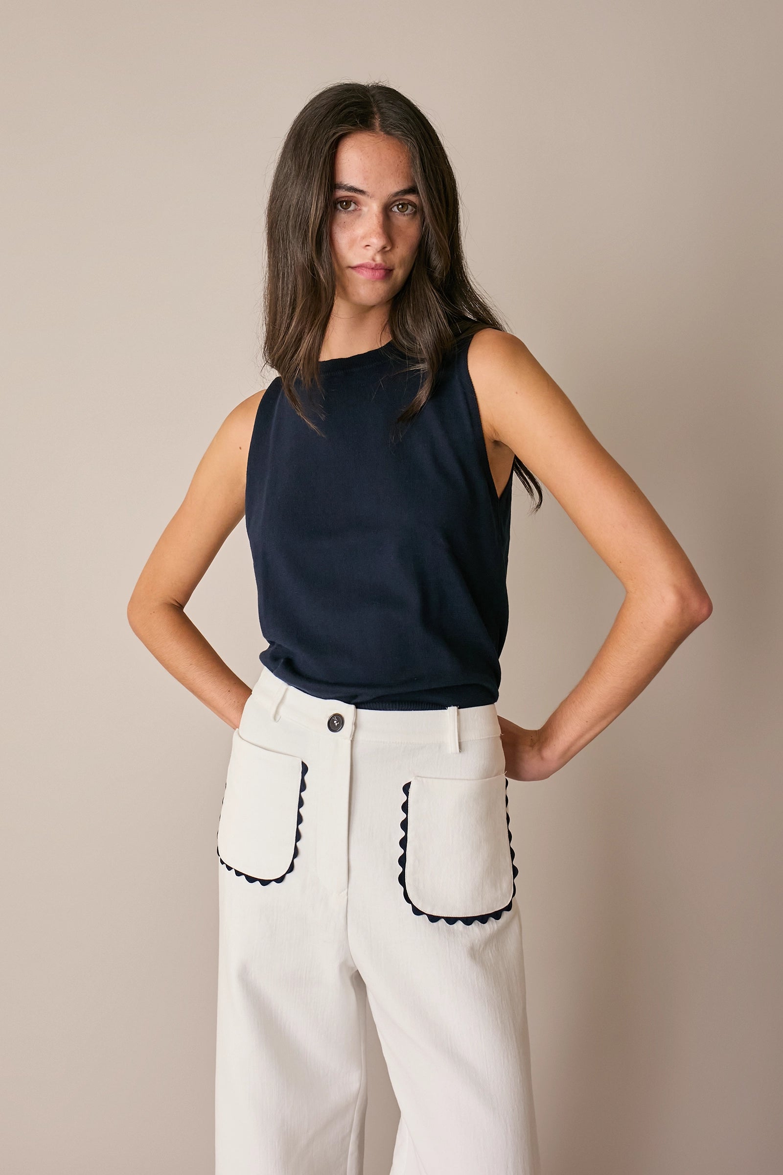 Pantaloni lunghi con serpentina