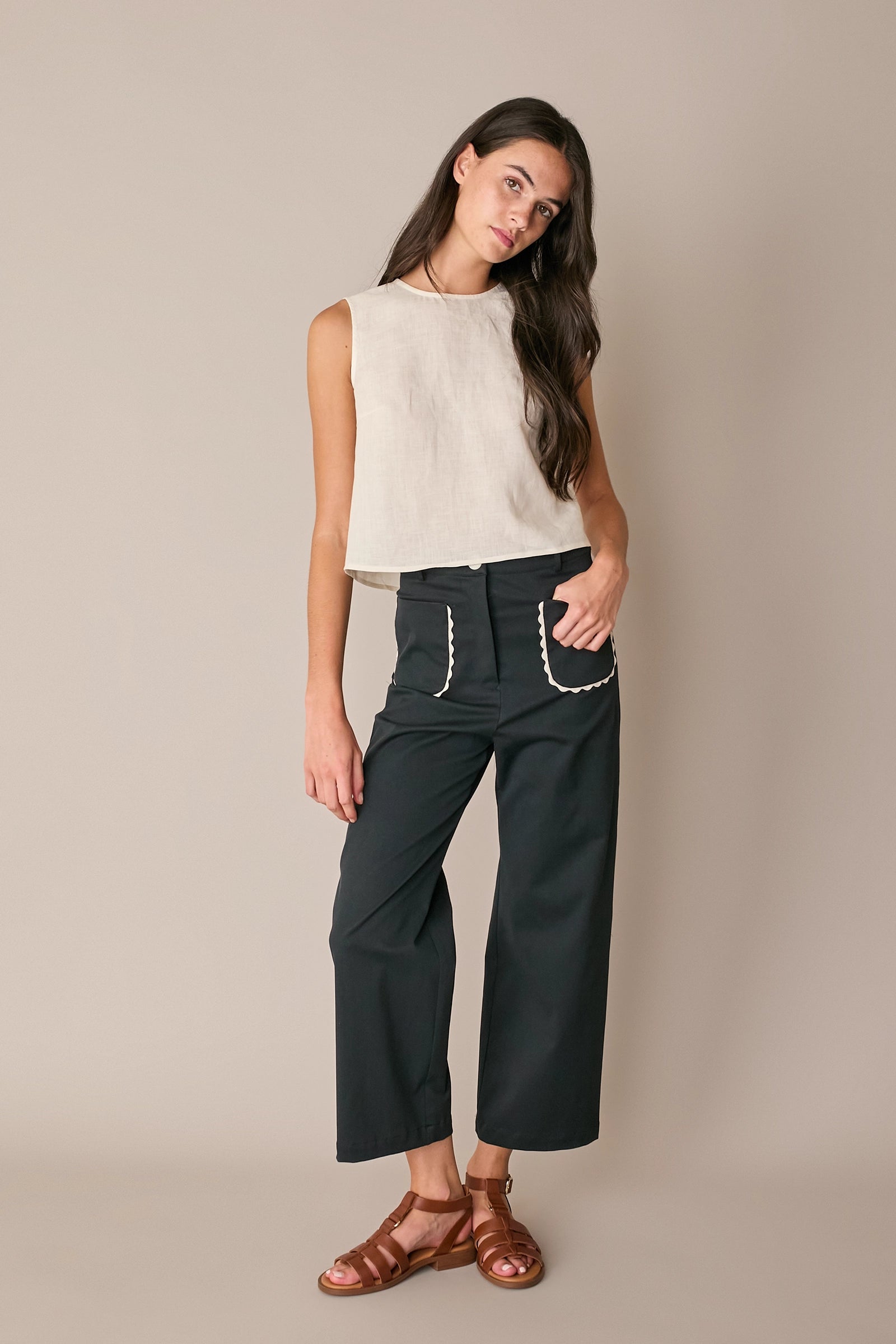 Pantaloni lunghi con serpentina