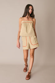 Contrast trim shorts