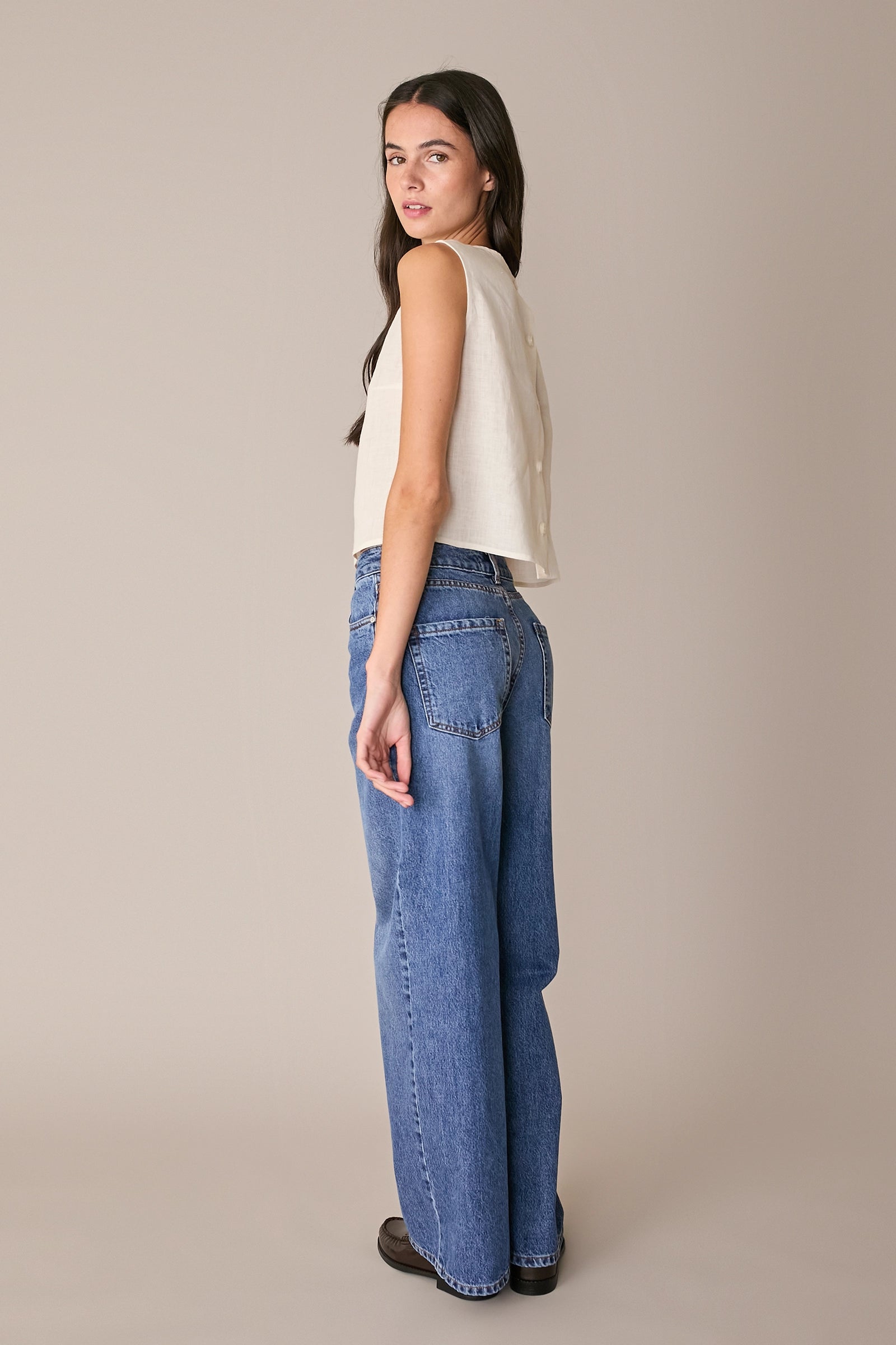 Denim wide leg