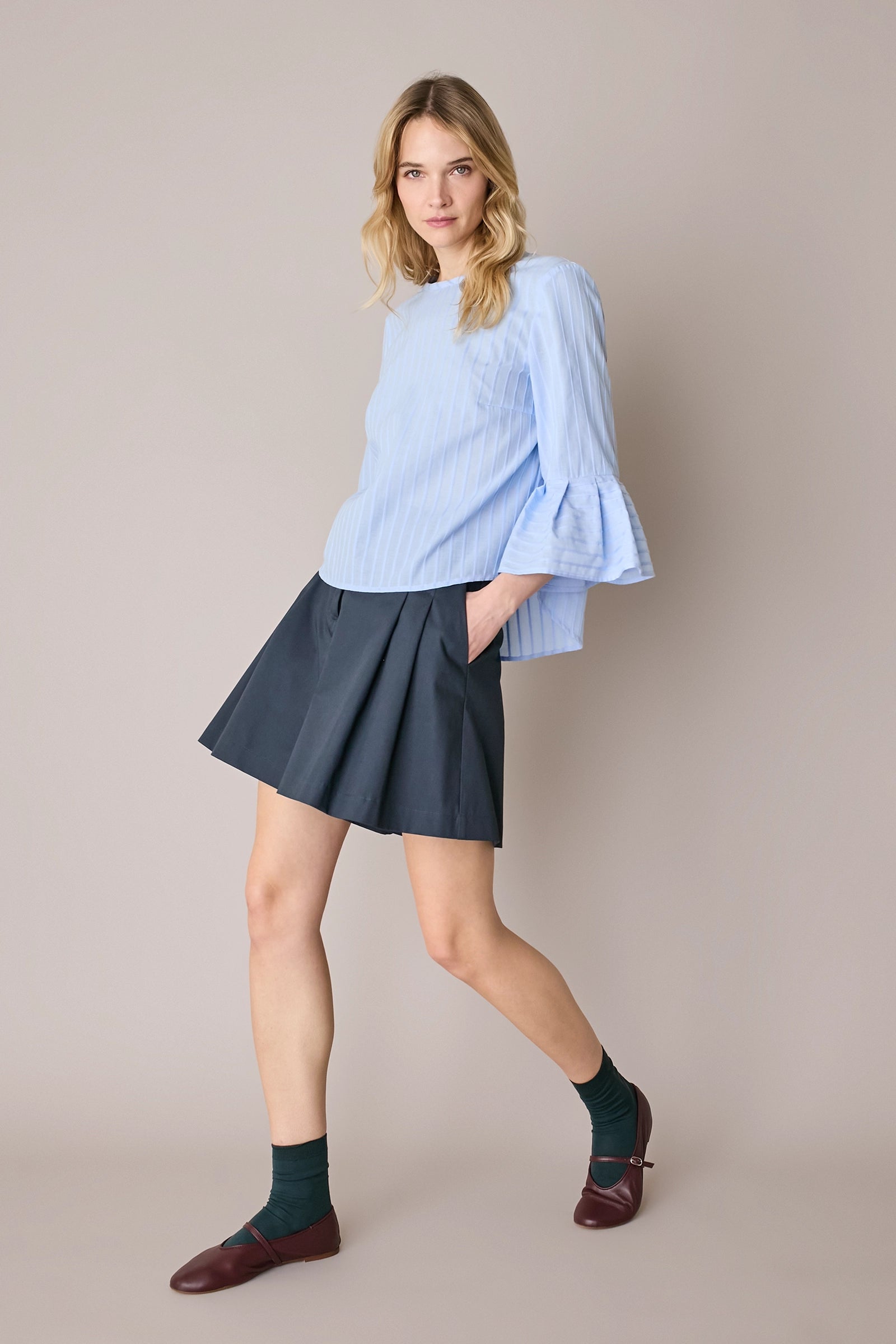 Shorts in cotone con pinces