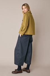 Ripstop cotton jacket with ruffled collar