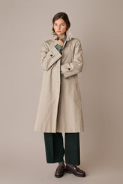 Ruffled collar trench coat