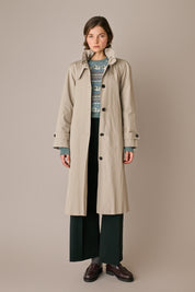Ruffled collar trench coat