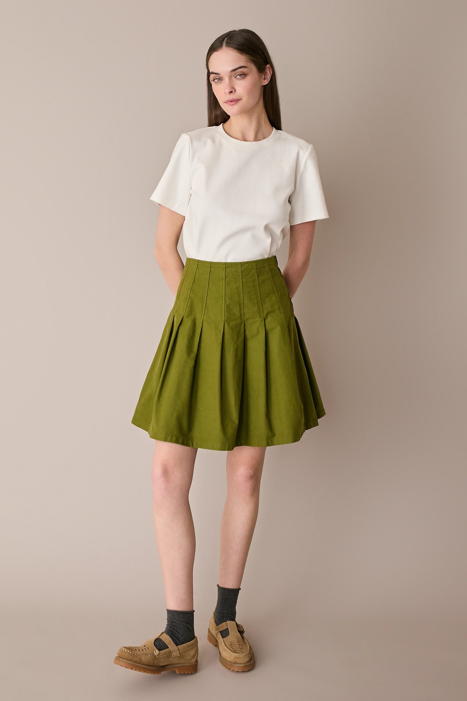 Pleated mini skirt