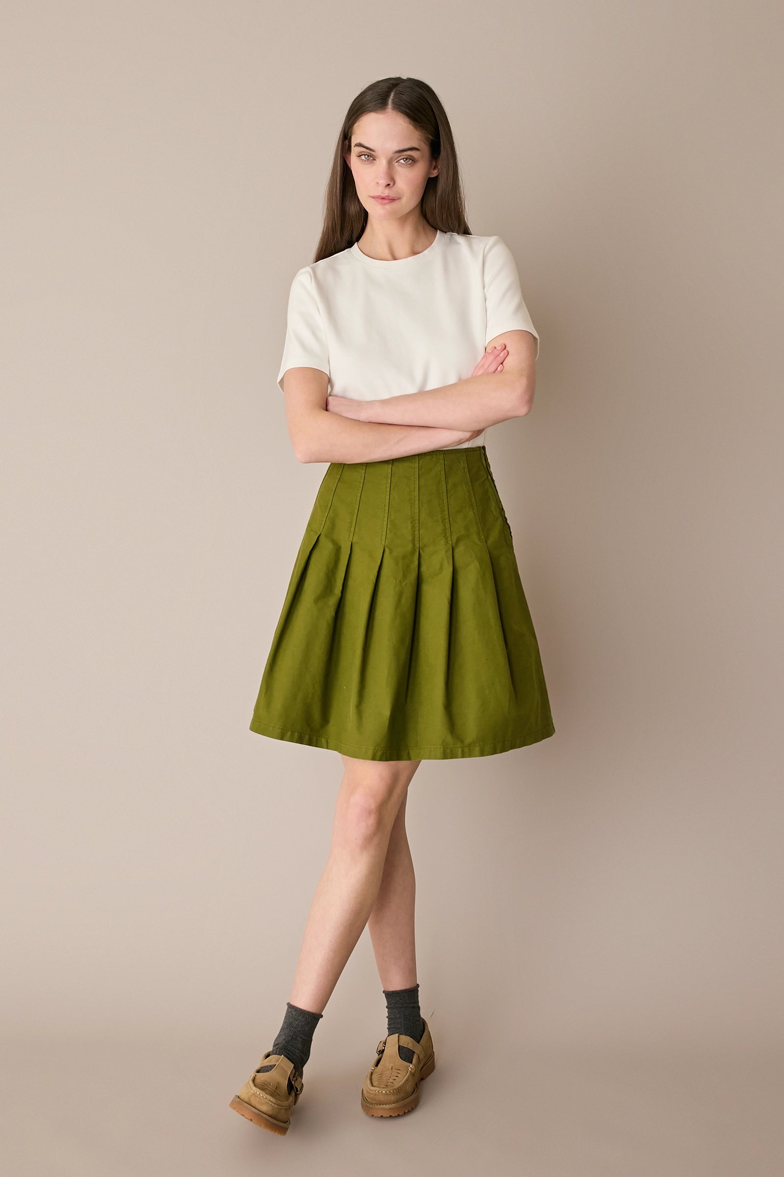 Pleated mini skirt
