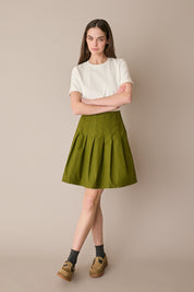 Pleated mini skirt