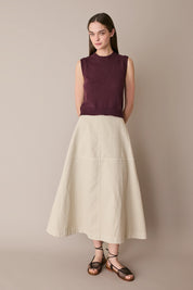 Gonna casual in blend di lino