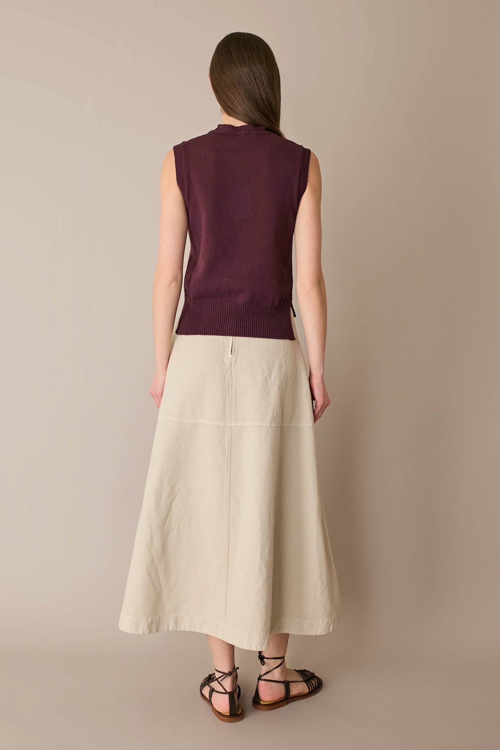 Gonna casual in blend di lino
