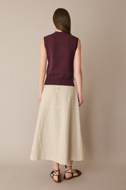 Gonna casual in blend di lino