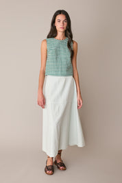 Gonna casual in blend di lino
