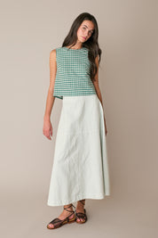 Gonna casual in blend di lino