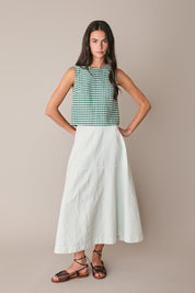 Gonna casual in blend di lino