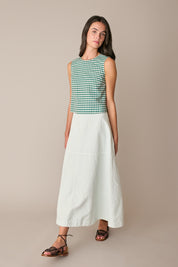Gonna casual in blend di lino