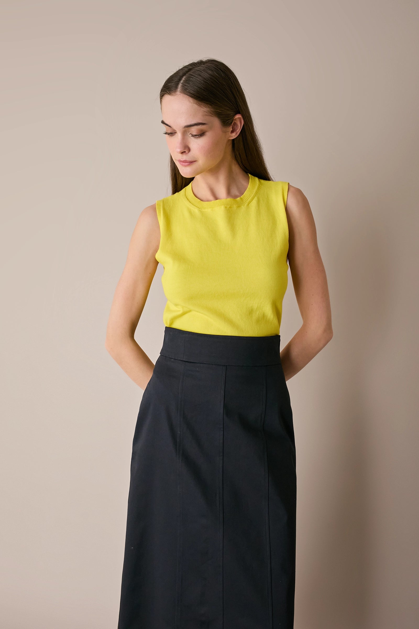 High-waisted pencil skirt