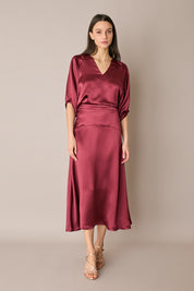 Long satin skirt
