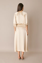 Long satin skirt