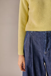 pantaloni balloon in denim – everyday wear denim blu, cuciture a contrasto