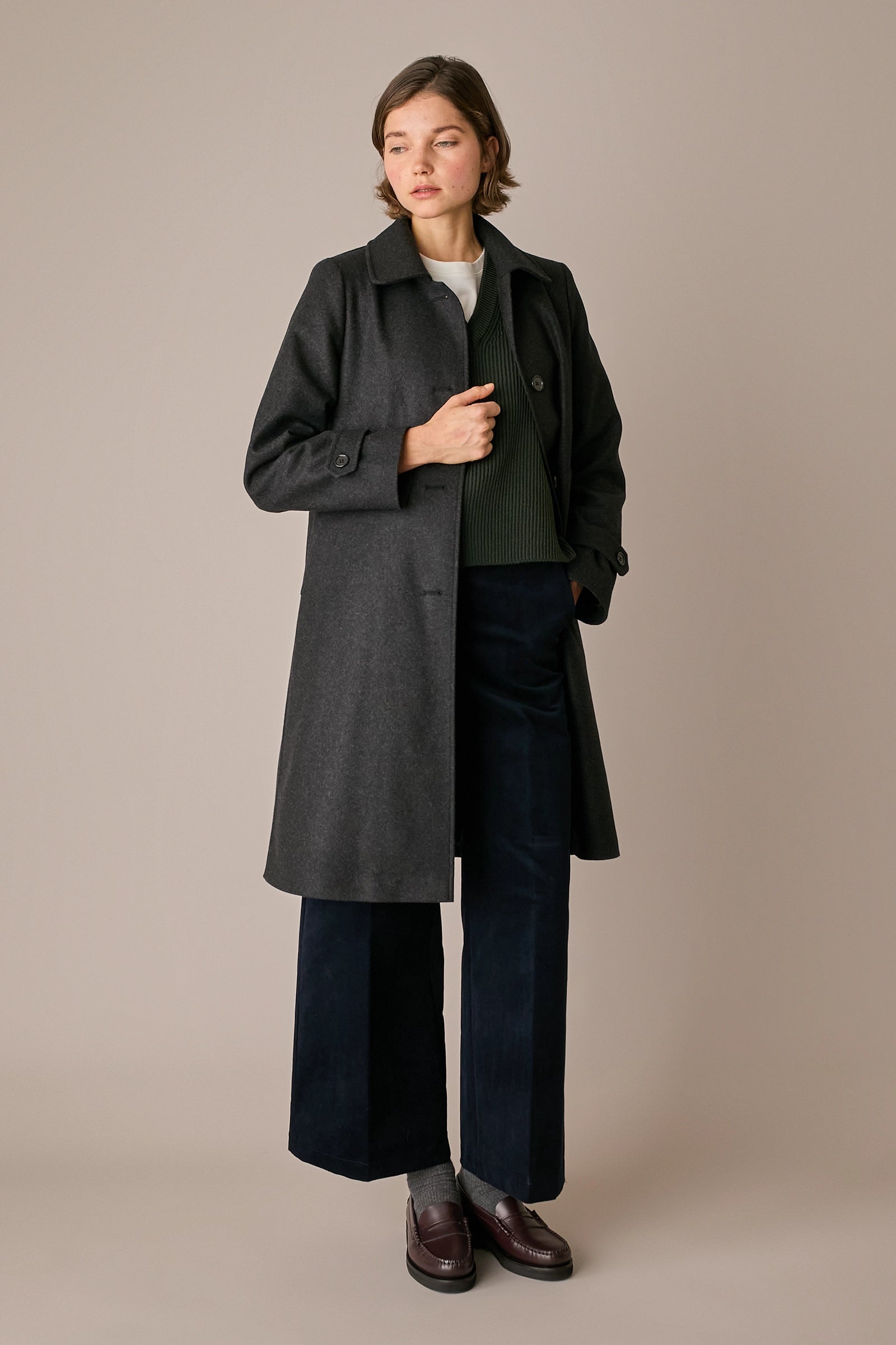 cappotto in puro cashmere grigio scuro