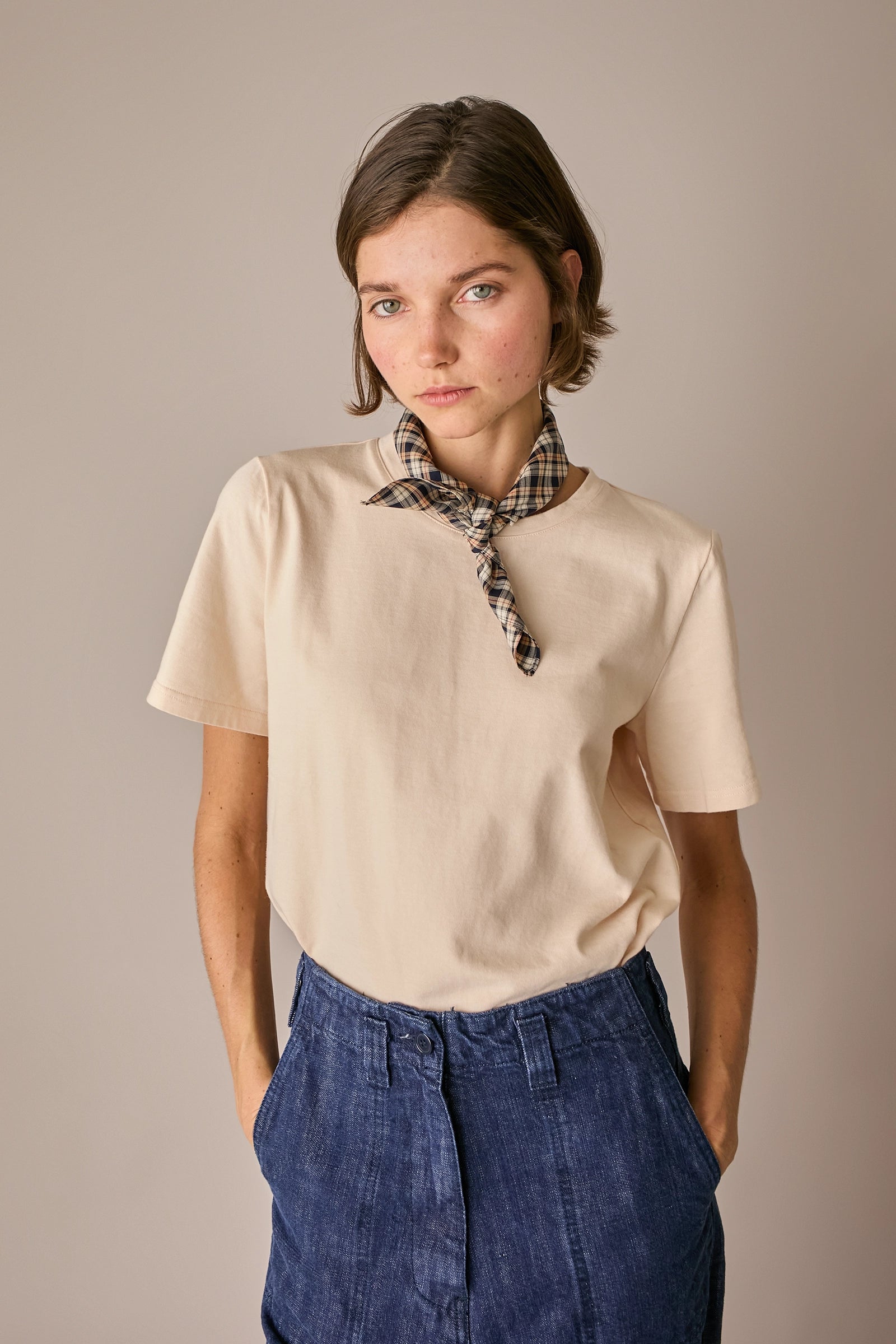 foulard tartan in seta scozzese marrone